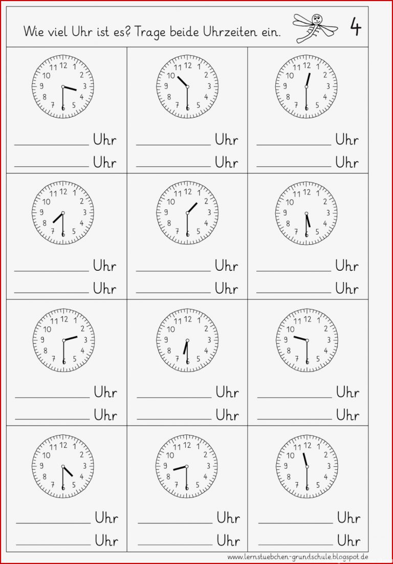 Zum Ablesen der Uhrzeiten fehlen noch ein paar